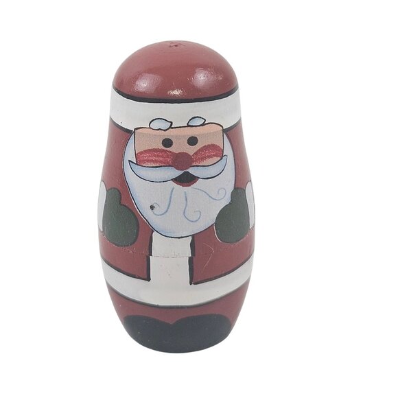 Santa Nesting Dolls Christmas Wooden Matryoshka Holiday Decor Set of 5 - Picture 5 of 11